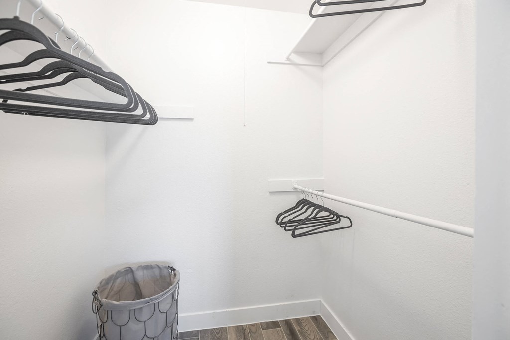 Spacious walk-in closets