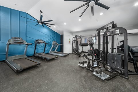 the gym at the enclave at woodbridge apartments in sugar land, tx