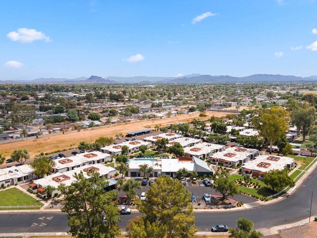 a view of the city from the top of the hill