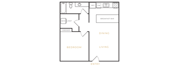 a floor plan of a small house with a bedroom and a living room