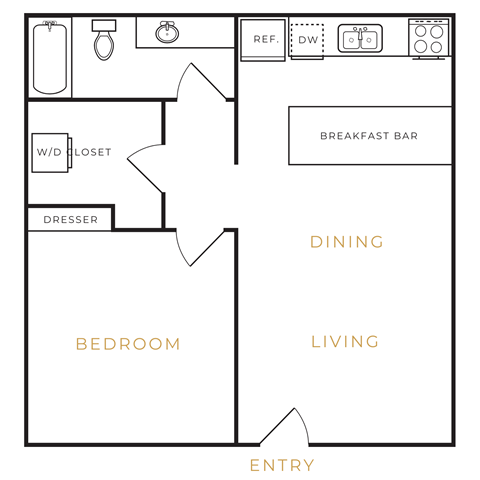a floor plan of a small house with a bedroom and a living room