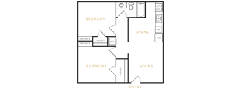 a floor plan of a house with a bedroom and a living room