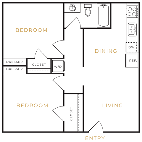a floor plan of a house with a bedroom and a living room