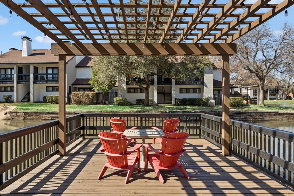 Deck sitting out on the lake