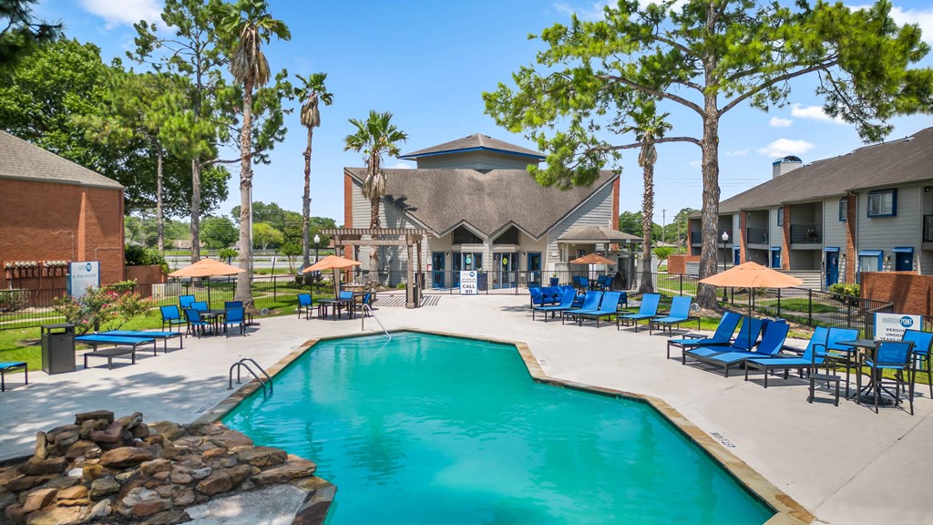 the swimming pool at our apartments in palm springs
