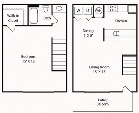 one bedroom one bathroom townhouse