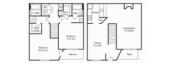 two bedroom two bathroom townhouse