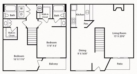 two bedroom two bathroom townhouse