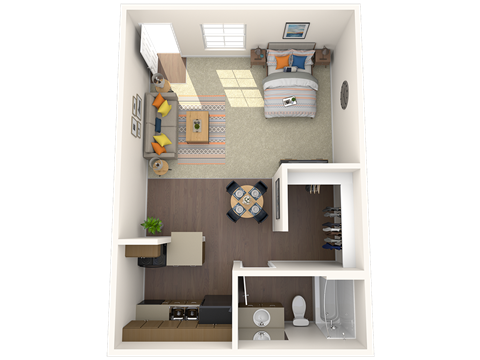 The Beverly Studio 413 SF