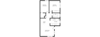 a floor plan of a house with a bedroom and a living room