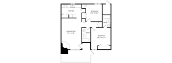 a floor plan of a house with a bedroom and a living room