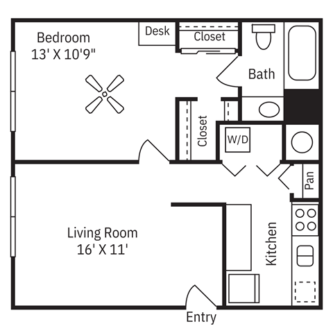 a floor plan of a small house with a living room and a dining room