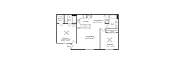 a floor plan of a house with a bedroom and a living room
