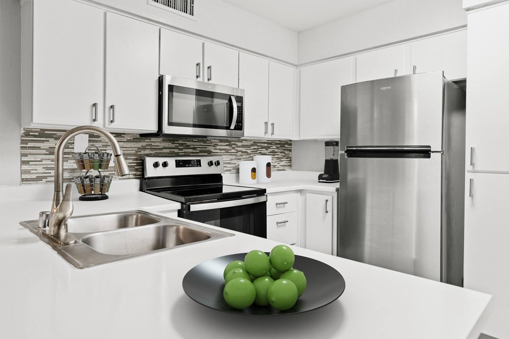 our apartments have a modern kitchen with stainless steel appliances