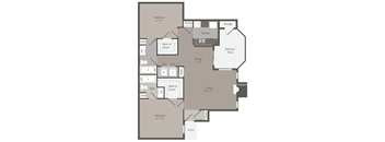a floor plan of a living room and a bedroom