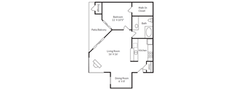 a floor plan of a house with a bedroom and a living room