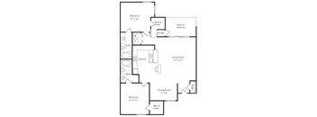 a floor plan of a house with a bedroom and a living room