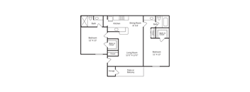 a floor plan of a house with a bedroom and a living room