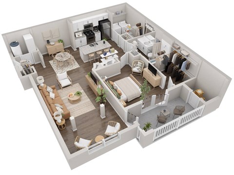 Langley Pointe Apartments | A1 | One Bedroom One Bathroom