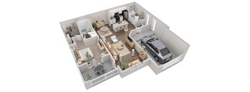 Langley Pointe Apartments I A2 I One Bedroom One Bathroom w/ Garage