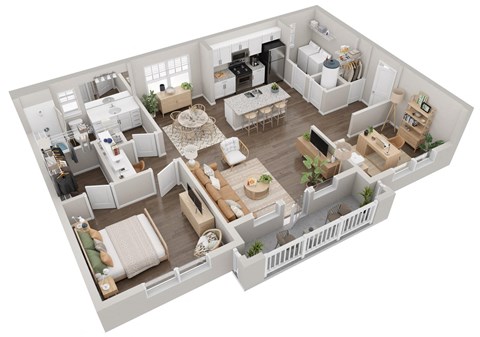 Langley Pointe Apartments I A3 I One Bedroom One Bathroom