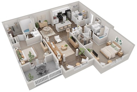 Langley Pointe Apartments I B1G I Two Bedroom Two Bathroom