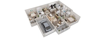 Langley Pointe Apartments I B2 I Two Bedroom Two Bathroom w/ Garage