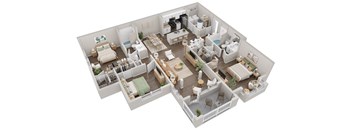 Langley Pointe Apartments I C1A I Three Bedroom Two Bathroom