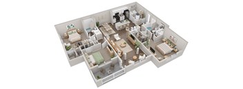 Langley Pointe Apartments I C1G I Three Bedroom Two Bathroom