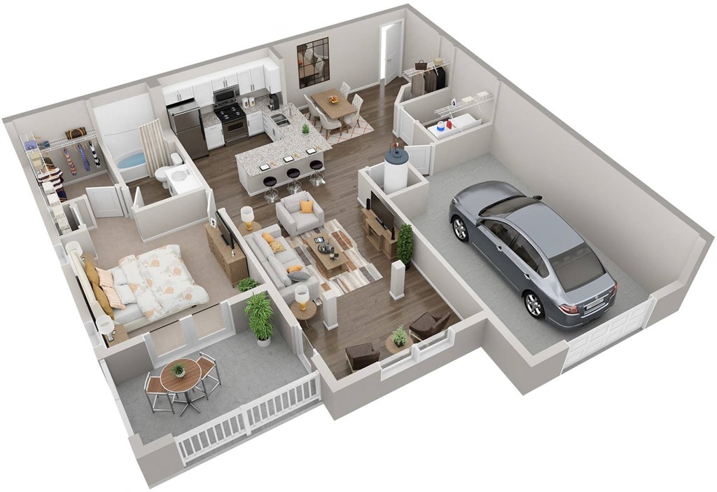 Lullwater at Jennings Mill I A2.1 I One Bedroom One Bathroom w/ Garage