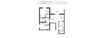 a floor plan of a small house with a bedroom and a living room