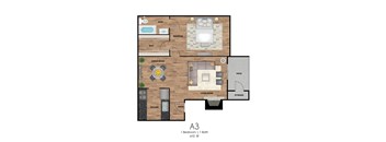 A 3 bedroom apartment with 1 bathroom is for sale.