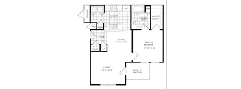 A black and white image of a floor plan for a house.