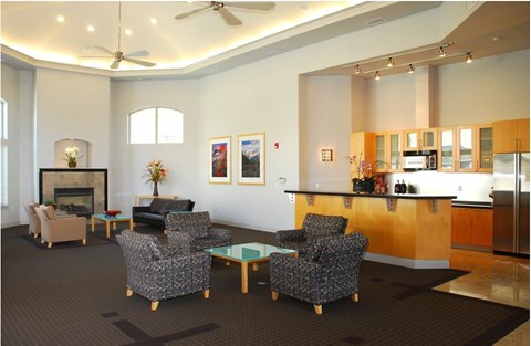 Living room with a fireplace at Wilsonville Summit Apartments, Wilsonville , OR, 97070