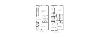 a floor plan of two different floors of a house