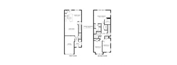 two floor plan of the first and second floor of a house