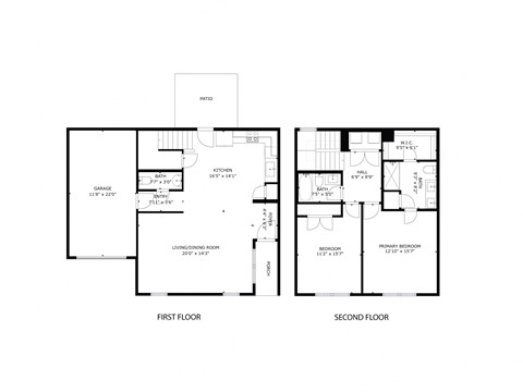 two floor plan of a house with different floors