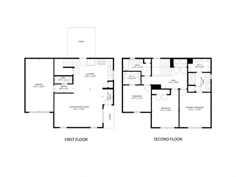 three floor plan of a house with different floors and bedrooms