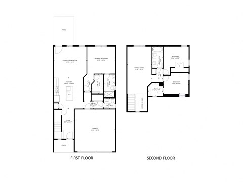 this is a floor plan of a house with two different floor plans
