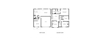 the third and fourth floor floor plans of three different buildings