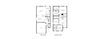 three floor plan of the first floor and second floor
