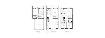 three different floor plans of a house with different floors