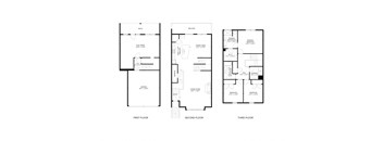 three different floor plans of a house with different floors