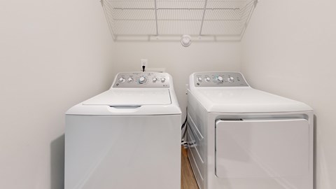 Two white dryers are sitting in a room.