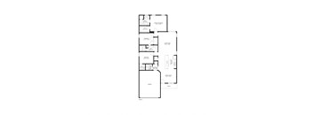 A floor plan of a house with a garage and a living room.