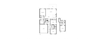 A black and white image of a floor plan for a building with multiple rooms.