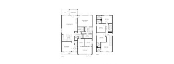 A black and white floor plan of a two-story residential building.