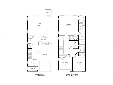 a floor plan of two different floor plans of a house