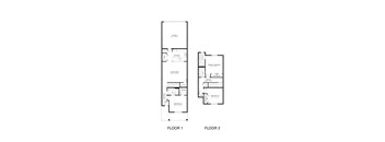 A black and white image of a floor plan for a two story building.