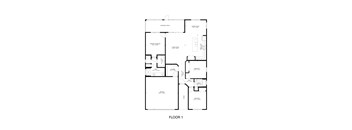 A black and white image of a floor plan for a house.